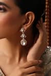 Swabhimann_Rose Gold Stones Polki Dangler Earrings _Online_at_Aza_Fashions