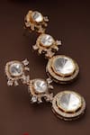 Buy_Swabhimann_Rose Gold Stones Polki Dangler Earrings _Online_at_Aza_Fashions