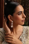 Buy_Swabhimann_Rose Gold Stones Polki Dangler Earrings _at_Aza_Fashions