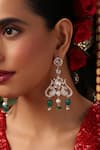Buy_Swabhimann_Green Pearls, Beads, Stones Polki Embellished Drop Dangler Earrings _Online_at_Aza_Fashions