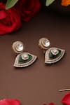 Swabhimann_Green Stones, Crystals Polki Drop Dangler Earrings _Online_at_Aza_Fashions