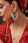 Buy_Swabhimann_Multi Color Gemstones, Beads Tassel Drop Earrings _Online_at_Aza_Fashions