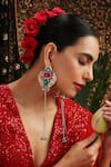 Buy_Swabhimann_Multi Color Gemstones, Beads Tassel Drop Earrings _at_Aza_Fashions