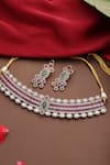 Swabhimann_Multi Color Stones, Beads, Rhinestones Polki And Zirconia Choker Necklace Set _Online_at_Aza_Fashions