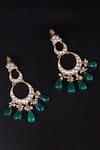 Buy_Osvag India_Gold Plated Diamonds, Stones Polki Embellished Dangler Earrings _at_Aza_Fashions