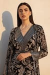 Nikita Mhaisalkar_Black Georgette Embroidery, Sequins, Tassels Swirl Print Maxi Dress And Jacket Set _Online_at_Aza_Fashions