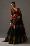 Buy_Medha_Multi Color Silk Organza, Chiffon Mirrors, Banjara Bandhani Tie Dye Lehenga Set _at_Aza_Fashions