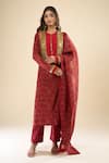 Buy Anamika Khanna Red Sequins, Metallic Thread Round Neck Printed Kurta Pant Set at Aza Fashions Buy_Anamika Khanna_Red Sequins, Metallic Thread Round Neck Printed Kurta Pant Set _at_Aza_Fashions