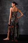 Shop_Samant Chauhan_Black Organza, Silk, Cotton Embroidery Off-shoulder 3d Gown _at_Aza_Fashions
