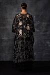 Shop_Samant Chauhan_Black Organza, Organza, Embroidery Moonlit Bloom Kaftan With Dress _at_Aza_Fashions