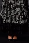 Samant Chauhan_Black Organza, Organza, Embroidery Moonlit Bloom Kaftan With Dress _Online_at_Aza_Fashions