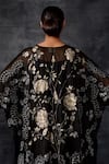 Samant Chauhan_Black Organza, Organza, Embroidery Moonlit Bloom Kaftan With Dress _at_Aza_Fashions