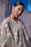Buy Samant Chauhan Ivory Cotton, Silk, Organza Embroidery, Applique, Sequins V-neck Floral Kaftan Online at Aza Fashions Buy_Samant Chauhan_Ivory Cotton, Silk, Organza Embroidery, Applique, Sequins V-neck Floral Kaftan _Online_at_Aza_Fashions