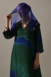 Buy_Medha_Emerald Green , Chanderi, Organza Embroidery, Tie Dye Kurta Pant Set _Online_at_Aza_Fashions
