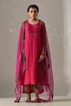 Buy_Medha_Pink , Tissue, Organza Embroidery, Beads, Zari Hand Tunic Pant Set _at_Aza_Fashions