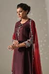 Buy_Medha_Purple , Tissue, Organza Embroidery, Beads, Sequins Hand Tunic Set _Online_at_Aza_Fashions