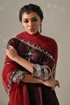 Medha_Purple , Tissue, Organza Embroidery, Beads, Sequins Hand Tunic Set _at_Aza_Fashions