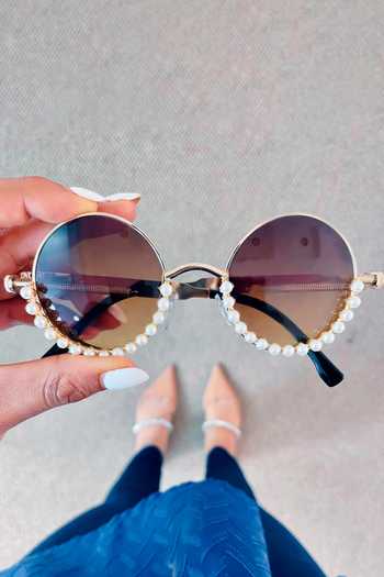 Buy_PRERTO_Brown Pearly Bahamas Sunglasses _at_Aza_Fashions