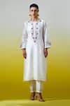 Buy_Anantaa By Roohi_Off White Chanderi Silk Sequins, Embroidery Round Neck Kurta With Pant _at_Aza_Fashions