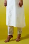 Buy_Anantaa By Roohi_Off White Chanderi Silk Sequins, Embroidery Round Neck Kurta With Pant 