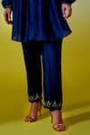 Buy Anantaa By Roohi Blue Chanderi Silk Embroidery, Sequins Collared Shirt With Pant Buy_Anantaa By Roohi_Blue Chanderi Silk Embroidery, Sequins Collared Shirt With Pant