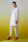 Anantaa By Roohi_Off White Silk, Silk, Embroidery, Pintuck Shirt With Pant _Online_at_Aza_Fashions