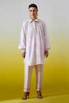 Buy_Anantaa By Roohi_Pink Organza, Chanderi , Embroidery, Pintuck Shirt With Pant _Online_at_Aza_Fashions