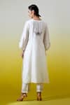 Shop_Anantaa By Roohi_Off White Chanderi Silk Sequins, Embroidery Notched Neck Kurta With Pant _at_Aza_Fashions