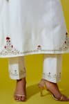 Shop_Anantaa By Roohi_Off White Chanderi Silk Sequins, Embroidery Notched Neck Kurta With Pant _Online_at_Aza_Fashions