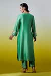 Shop Anantaa By Roohi Green Chanderi Silk Sequins, Embroidery Split V-neck Kurta With Pant at Aza Fashions Shop_Anantaa By Roohi_Green Chanderi Silk Sequins, Embroidery Split V-neck Kurta With Pant _at_Aza_Fashions