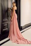 Shop_Supria Munjal_Pink Crepe Bandeau Neck Mermaid Corset Dress _at_Aza_Fashions