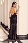 Shop Supria Munjal Black Crepe Embroidery Halter , Open Mermaid Gown at Aza Fashions Shop_Supria Munjal_Black Crepe Embroidery Halter , Open Mermaid Gown _at_Aza_Fashions