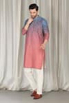 Buy_Aham-Vayam_Coral Cotton Sequins Ombre Bandhani Embroidered Kurta And Pant Set 