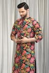 Aham-Vayam_Multi Color Cotton Satin, Cotton, Silk Embroidery, Sequins Floral Kurta Set _Online