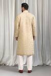 Shop_Aham-Vayam_Beige Cotton, Silk Embroidery, Sequins Kurta And Pant Set _at_Aza_Fashions