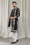 Aham-Vayam_Black Cotton Embroidery, Zari Phool Patti Kurta Set _at_Aza_Fashions