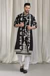 Buy_Aham-Vayam_Black Cotton Embroidery, Zari Phool Patti Kurta Set _at_Aza_Fashions