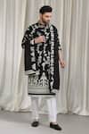 Shop_Aham-Vayam_Black Cotton Embroidery, Zari Phool Patti Kurta Set 