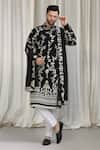 Aham-Vayam_Black Cotton Embroidery, Zari Phool Patti Kurta Set _Online