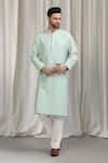 Aham-Vayam_Green Cotton Embroidery, Sequins Upwan Kurta Set _Online