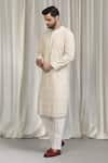 Buy_Aham-Vayam_Ivory Cotton Embroidery Jashne Khaas Kurta Set _Online_at_Aza_Fashions