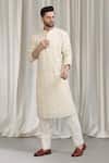 Aham-Vayam_Ivory Cotton Embroidery Jashne Khaas Kurta Set _at_Aza_Fashions