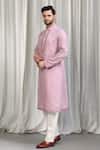 Buy_Aham-Vayam_Pink Cotton, Silk Mirrors, Embroidery Tyohaar Mirrorwork Kurta Set 