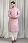 Aham-Vayam_Pink Cotton, Silk Mirrors, Embroidery Tyohaar Mirrorwork Kurta Set _Online