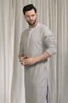 Buy_Aham-Vayam_Grey Cotton Embroidery, Sequins Swarna Kurta And Pant Set 