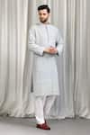 Shop_Aham-Vayam_Grey Cotton Sequins, Embroidery Jalsa Kurta And Pant Set _Online_at_Aza_Fashions