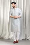 Buy_Aham-Vayam_Grey Cotton Sequins, Embroidery Jalsa Kurta And Pant Set _at_Aza_Fashions