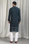 Shop_Aham-Vayam_Blue Cotton Embroidery, Sequins Pushpotsav Kurta And Pant Set _at_Aza_Fashions