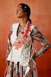Shop_Jajaabor_Ivory Chanderi Silk Embroidery Open Pomegranate Jacket With Printed Anarkali _Online_at_Aza_Fashions