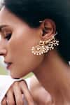 Buy_Outhouse_Rose Gold Pearls, Stones, Crystals Wild Majestic Embellished Veil Ear Cuffs _at_Aza_Fashions